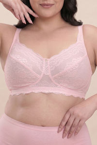Zivame Forever Yours True Curv Double Layered Non Wired Full Coverage Super Support Bra - Rose Quartz — thumbnail 5